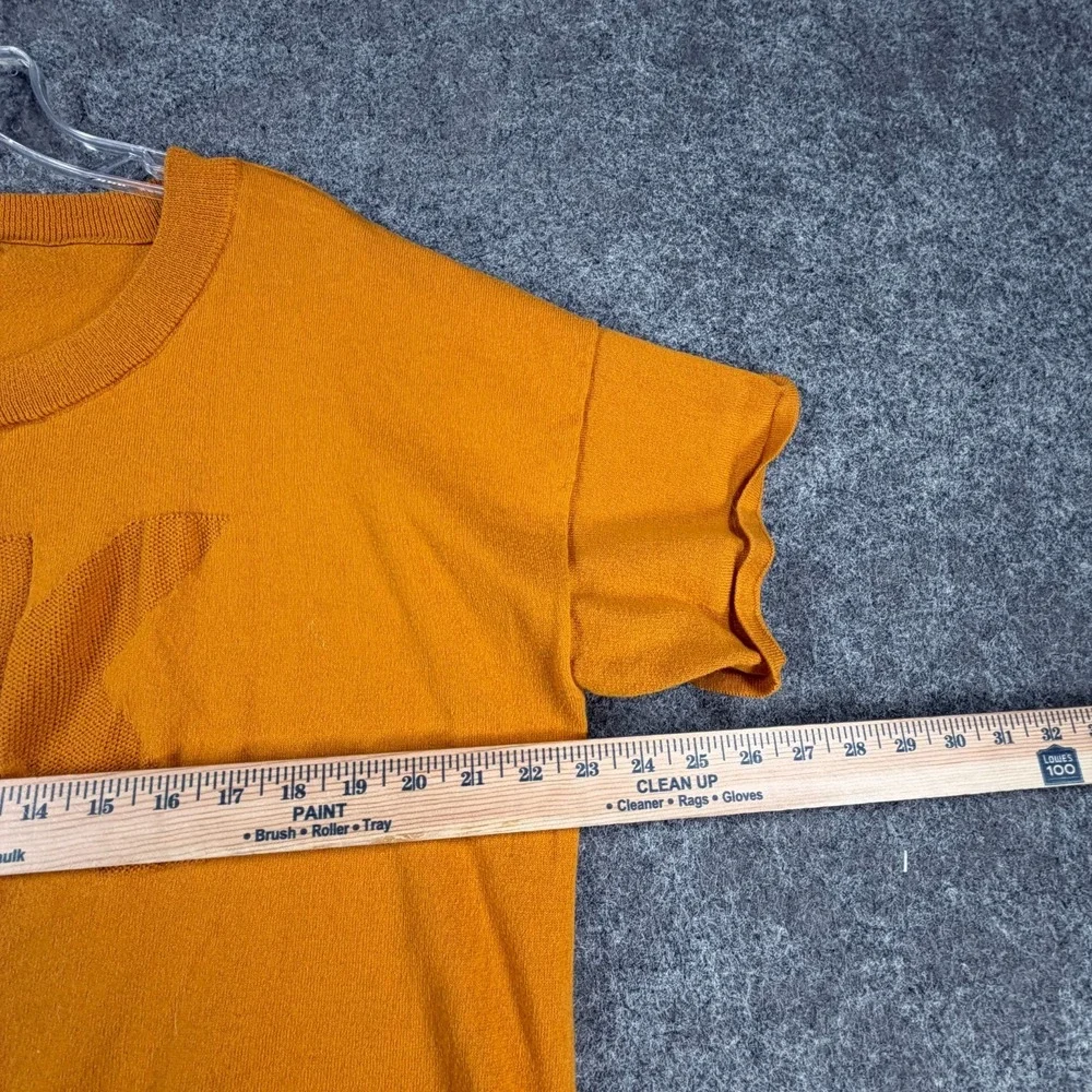 Michael‎ Kors Short-Sleeve Crop Top Womens XL Mustard Everyday Comfy Crewneck